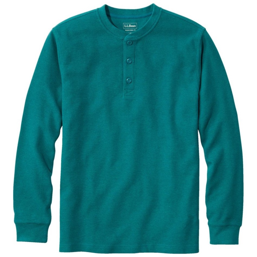 Ll bean Men's Green Henley long sleeves Shirt